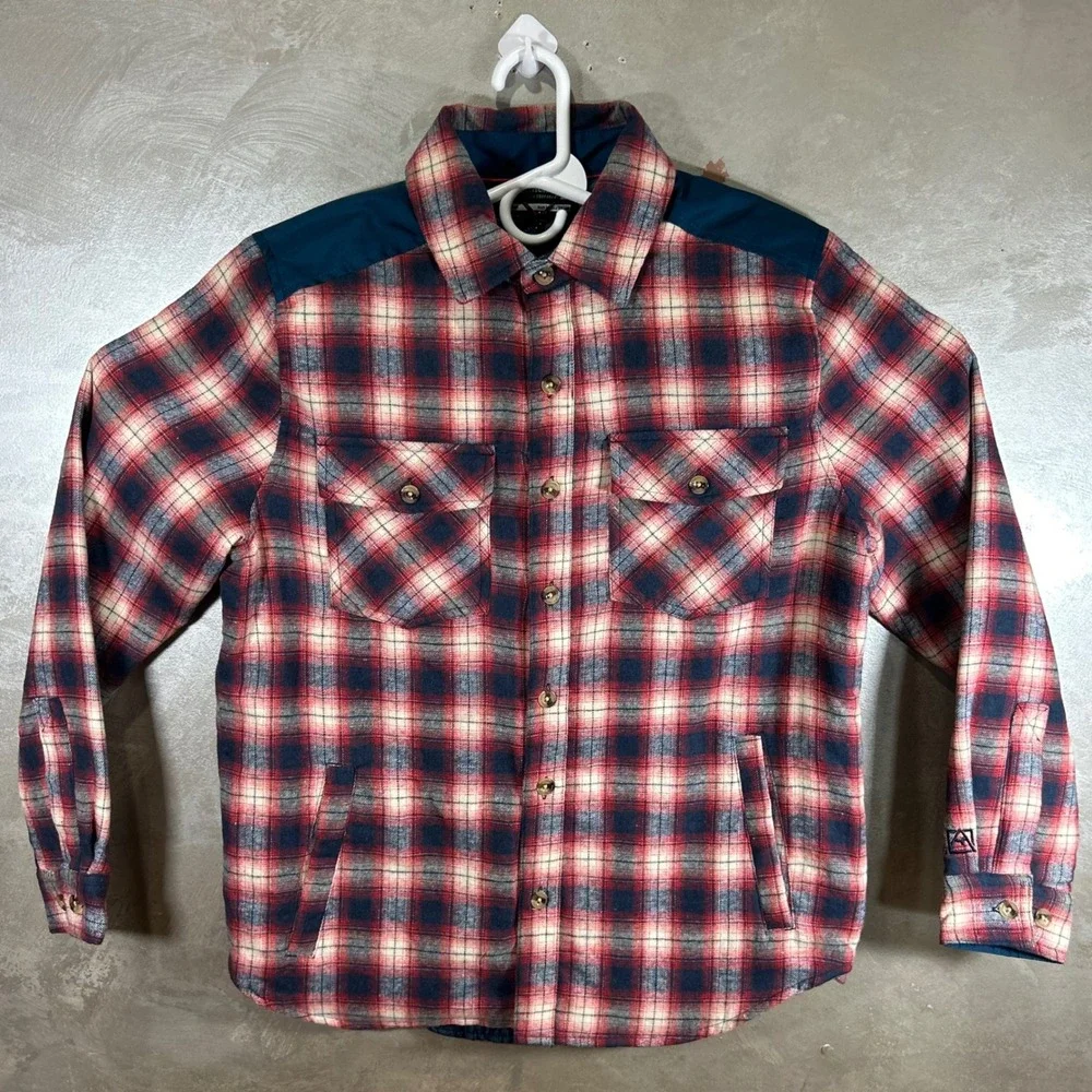 Avalanche Outdoor Supply Co Mens Medium Quilted Flannel Shirt Jacket Red Plaid